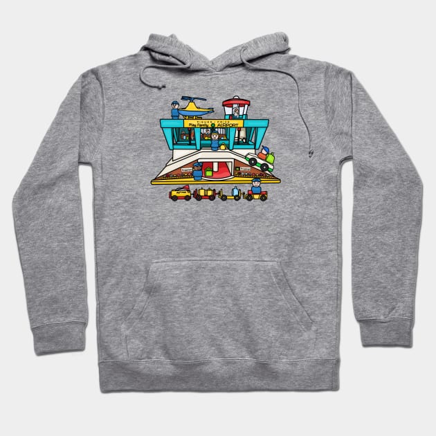 Little People Play Family Airport Drawing Hoodie by Slightly Unhinged